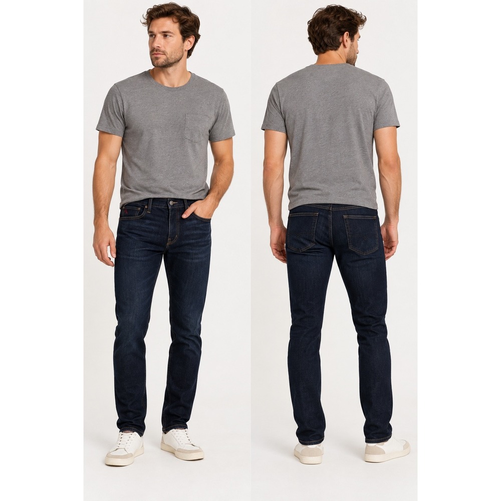 Polo Ralph Lauren Authentic Dungarees Dark Wash Jeans Slim Button Fly Mens 31x32
